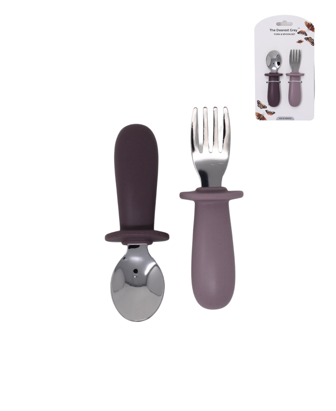 Fork & Spoon Set | Jade & Lavender